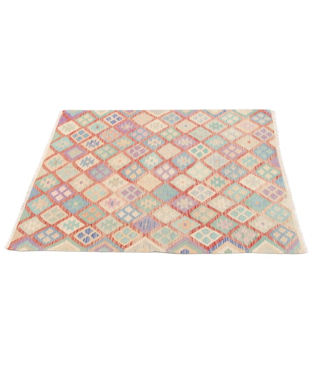 200x145 cm Handgewebte Orientalisch Wolle Kelim Teppich