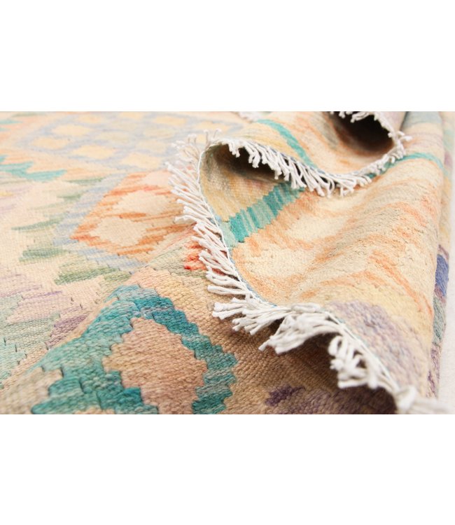 194x152 cm Handgewebte Orientalisch Wolle Kelim Teppich