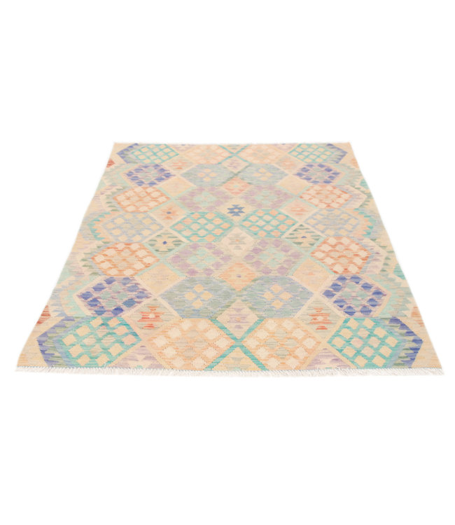 194x152 cm Handgewebte Orientalisch Wolle Kelim Teppich