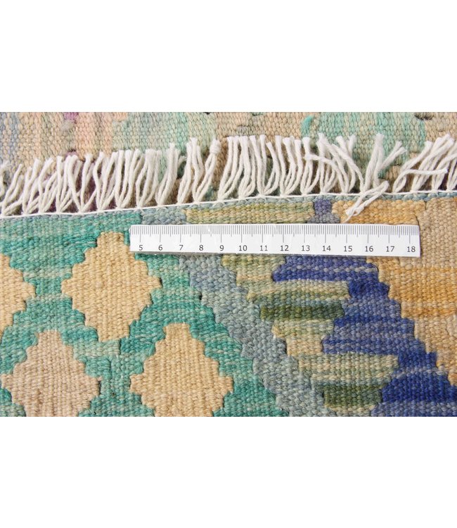 194x152 cm Handgewebte Orientalisch Wolle Kelim Teppich