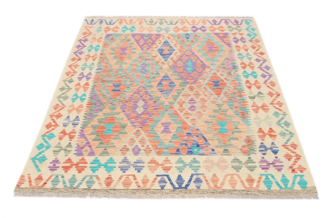 199x155 cm Kelim Teppich afghan kelim teppich