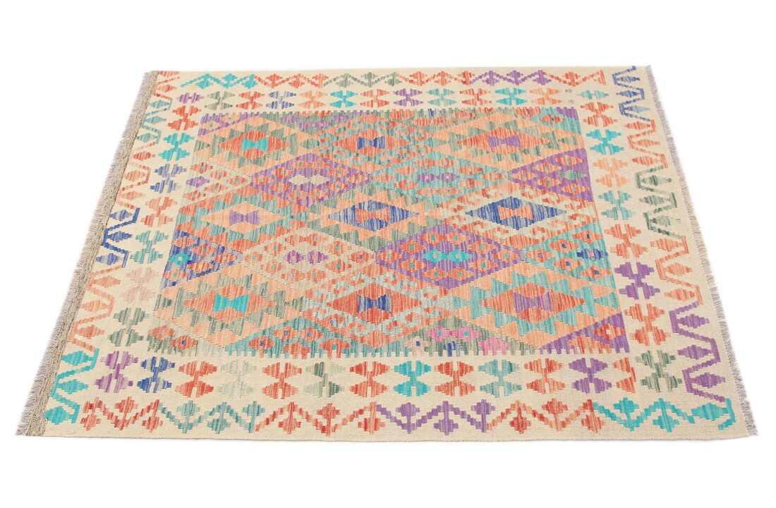 199x155 cm Kelim Teppich afghan kelim teppich