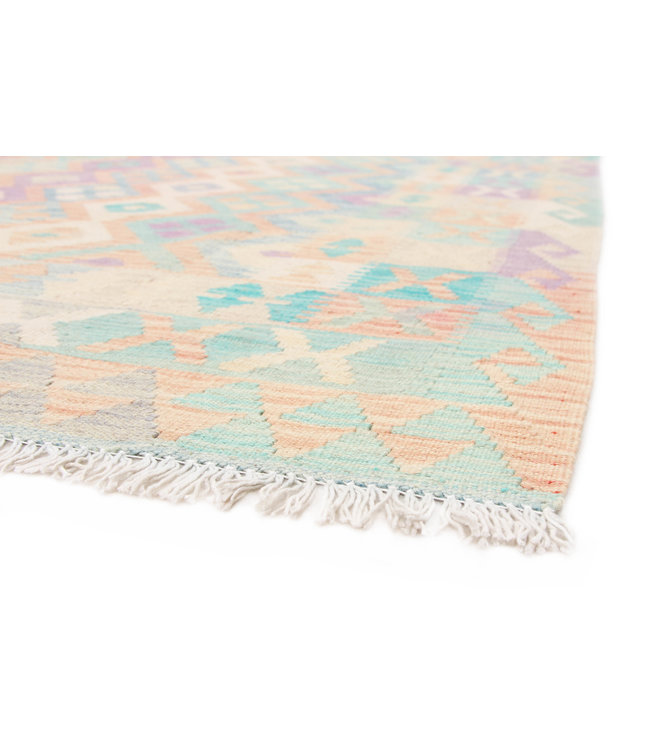 196x148 cm Handgewebte Orientalisch Wolle Kelim Teppich