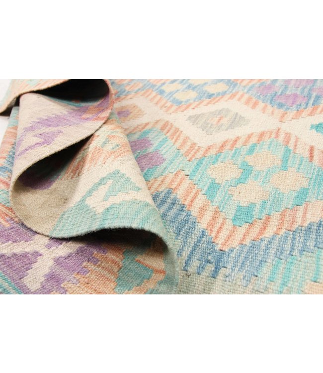 196x148 cm Handgewebte Orientalisch Wolle Kelim Teppich