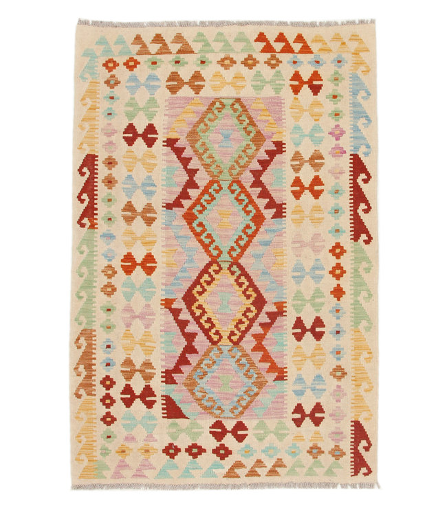 168x124 cm Hand Woven Afghan Wool Kilim Area Rug