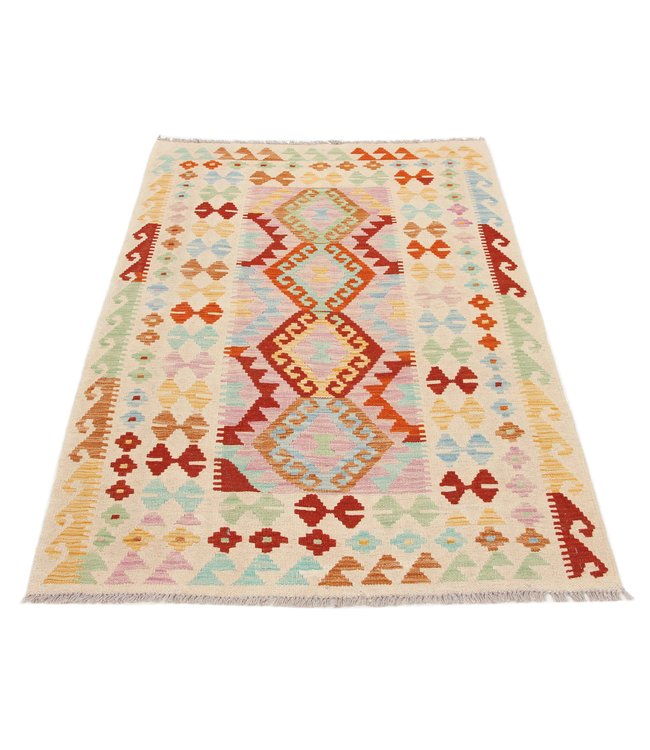 184x123 cm Handgewebte Orientalisch Wolle Kelim Teppich