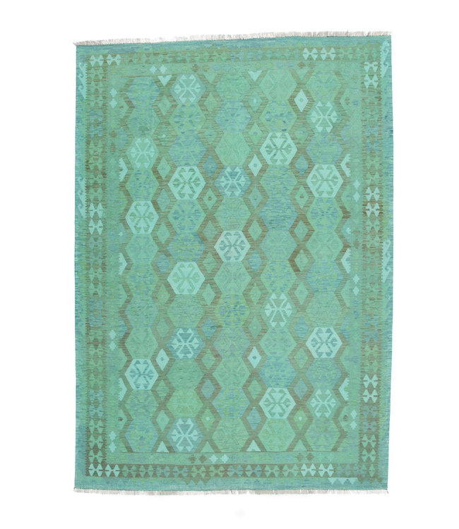 Handgewebte Orientalisch Wolle Kelim Teppich 304x206 cm