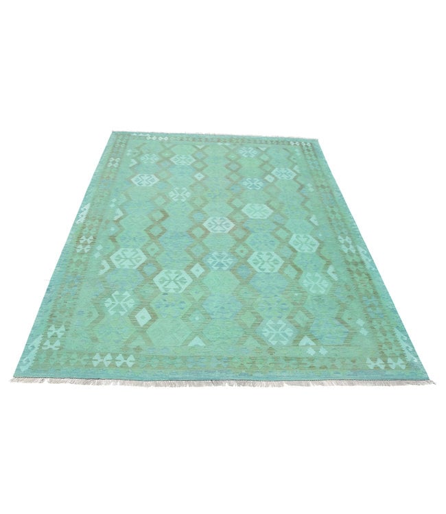 9'97x6'76 Hand Woven Afghan Wool Kilim Area Rug