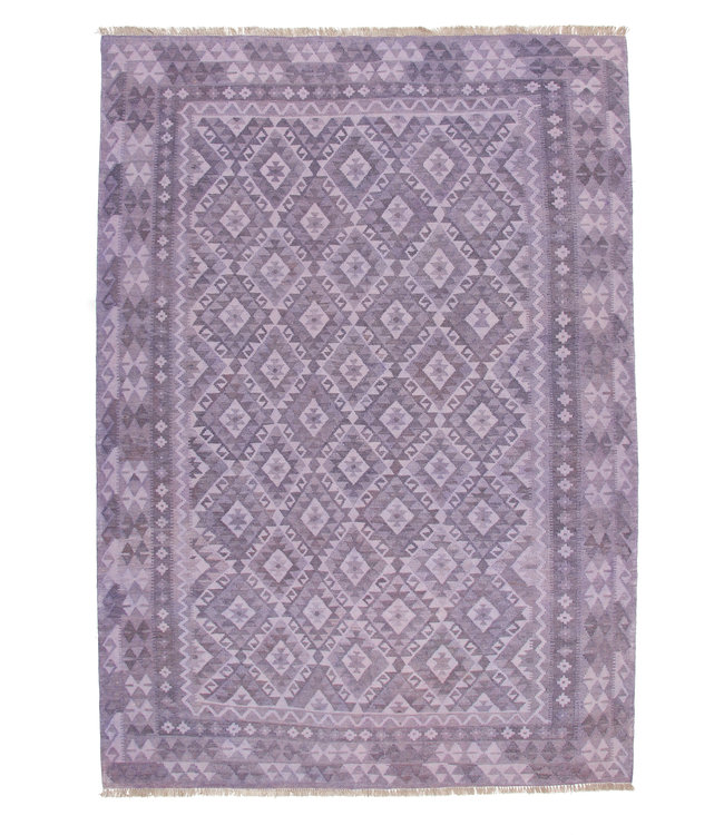 9'58x6'73 Hand Woven Brown Wool Kilim Area Rug