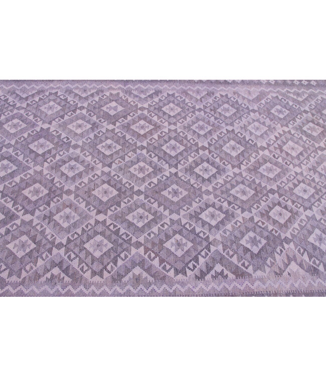 9'58x6'73 Hand Woven Brown Wool Kilim Area Rug