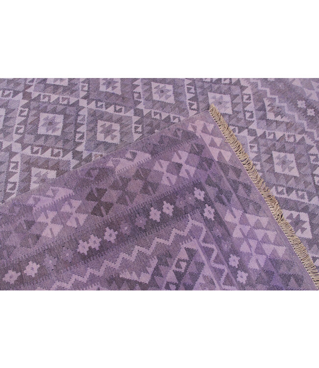 9'58x6'73 Hand Woven Brown Wool Kilim Area Rug