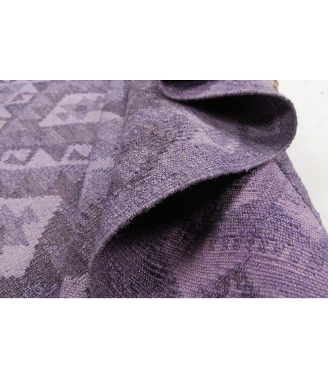 Handgewebte Braun Wolle Kelim Teppich 292x205 cm