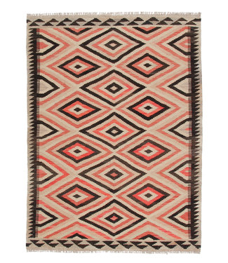 201x144 cm Hand Woven Afghan Wool Kilim Area Rug