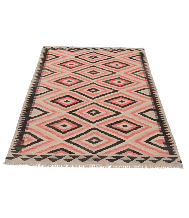 201x144 cm Hand Woven Afghan Wool Kilim Area Rug