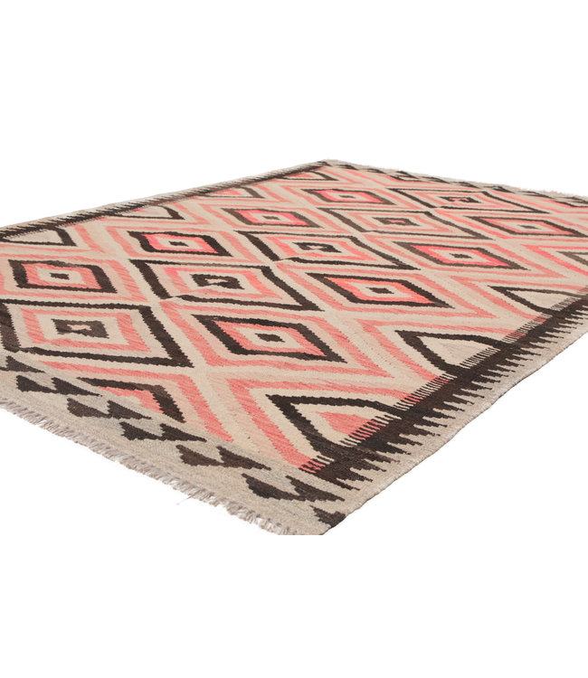 201x144 cm Handgewebte Orientalisch Wolle Kelim Teppich