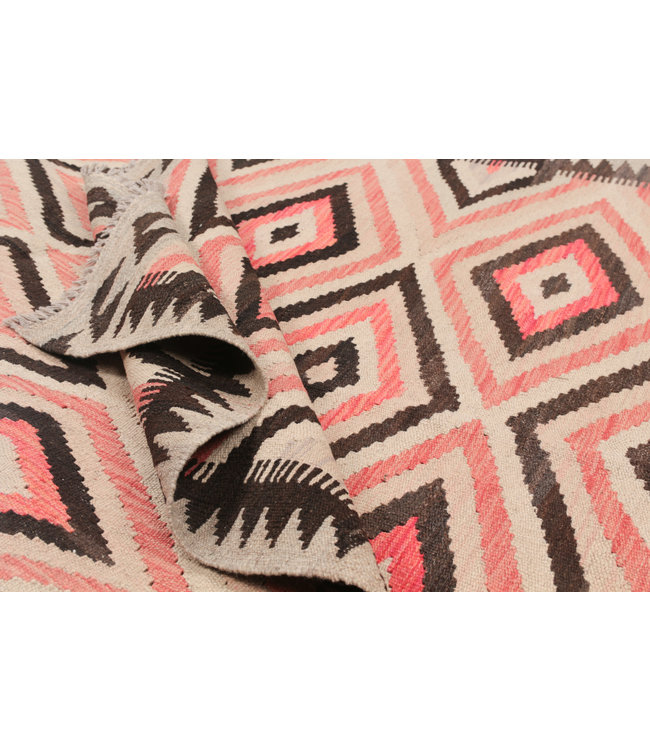 201x144 cm Hand Woven Afghan Wool Kilim Area Rug