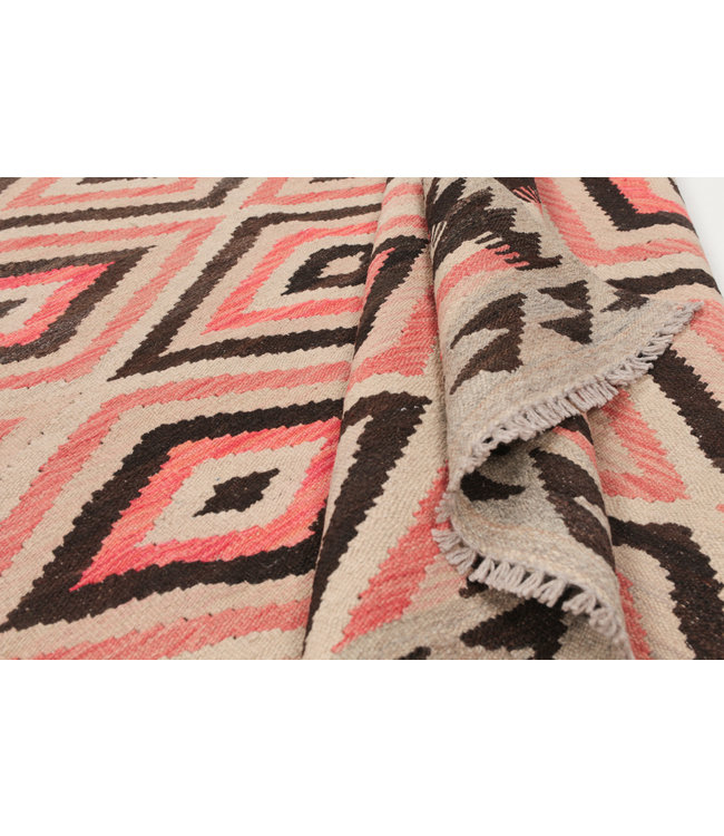 201x144 cm Hand Woven Afghan Wool Kilim Area Rug