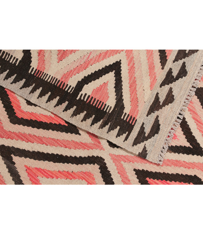 201x144 cm Hand Woven Afghan Wool Kilim Area Rug