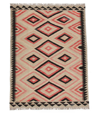 198x150 cm Hand Woven Afghan Wool Kilim Area Rug