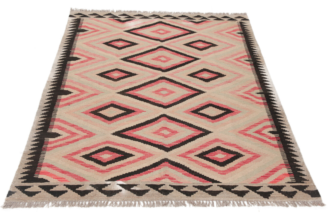 198x150 cm Handgemacht afghanisch Wolle Kelim Orientteppich