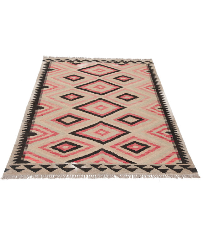 198x150 cm Hand Woven Afghan Wool Kilim Area Rug