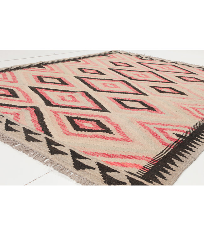 198x150 cm Handgewebte Orientalisch Wolle Kelim Teppich