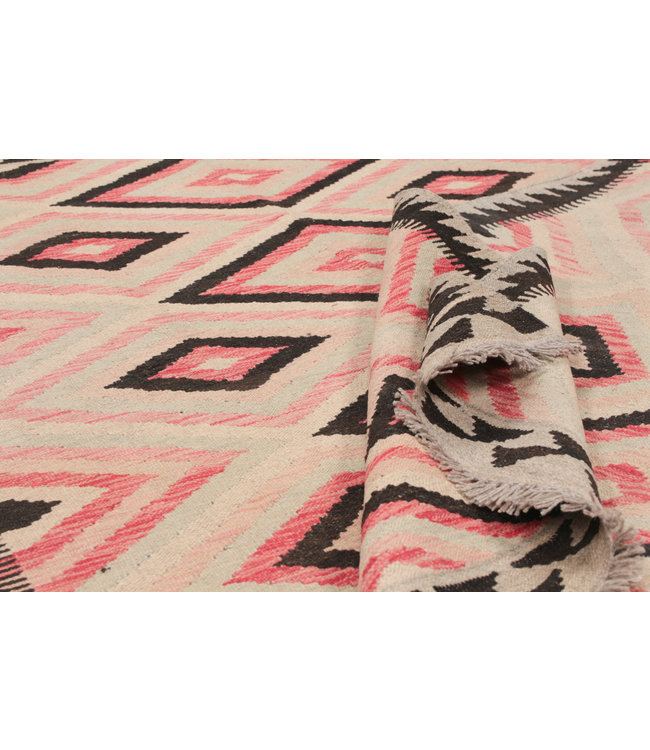198x150 cm Hand Woven Afghan Wool Kilim Area Rug