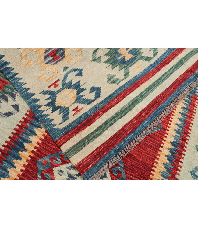207x153 cm Hand Woven Afghan Wool Kilim Area Rug