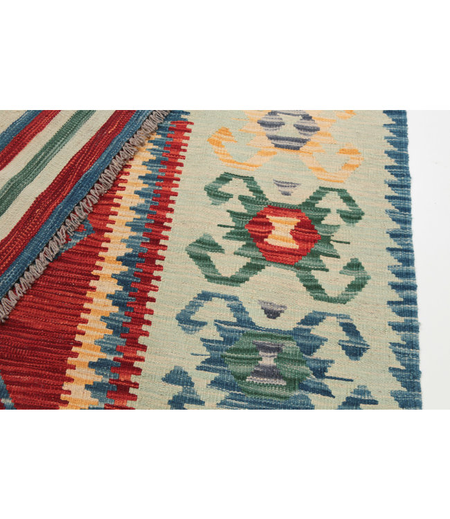 207x153 cm Handgewebte Orientalisch Wolle Kelim Teppich