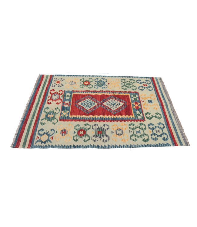 207x153 cm Hand Woven Afghan Wool Kilim Area Rug