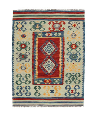 207x153 cm Hand Woven Afghan Wool Kilim Area Rug