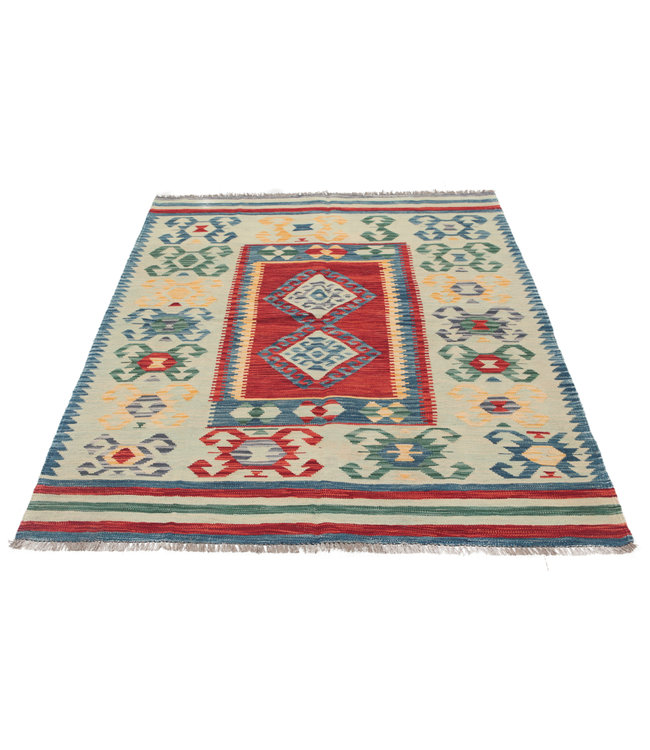 207x153 cm Hand Woven Afghan Wool Kilim Area Rug