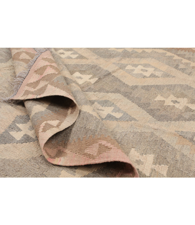 202x151 cm Handgewebte Braun Wolle Kelim Teppich