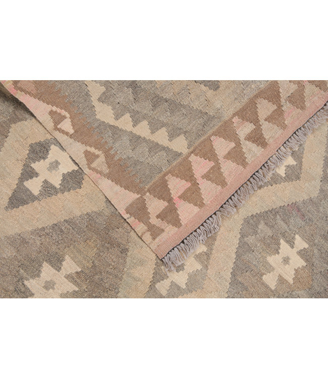 202x151 cm Handgewebte Braun Wolle Kelim Teppich