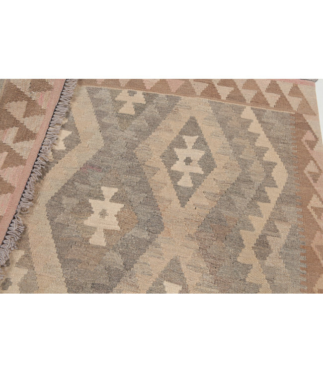 202x151 cm Handgewebte Braun Wolle Kelim Teppich