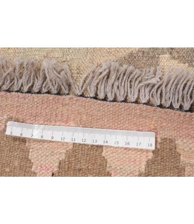 202x151 cm Hand Woven Brown Wool Kilim Area Rug