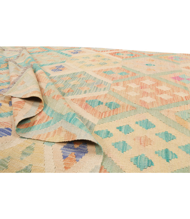 214x152 cm Handgewebte Orientalisch Wolle Kelim Teppich