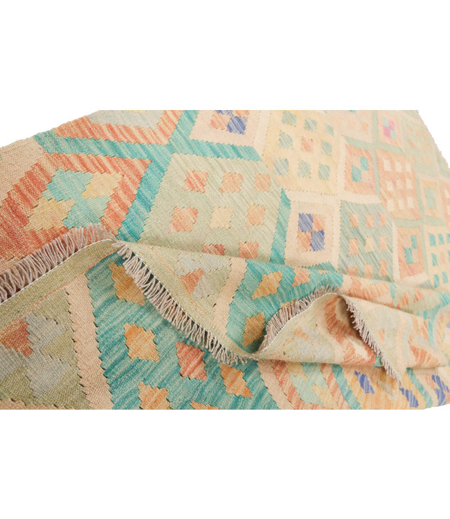 214x152 cm Hand Woven Afghan Wool Kilim Area Rug