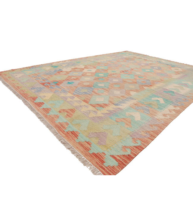 198x151 cm Handgewebte Orientalisch Wolle Kelim Teppich