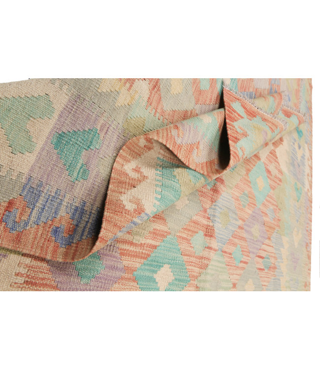 198x151 cm Handgewebte Orientalisch Wolle Kelim Teppich