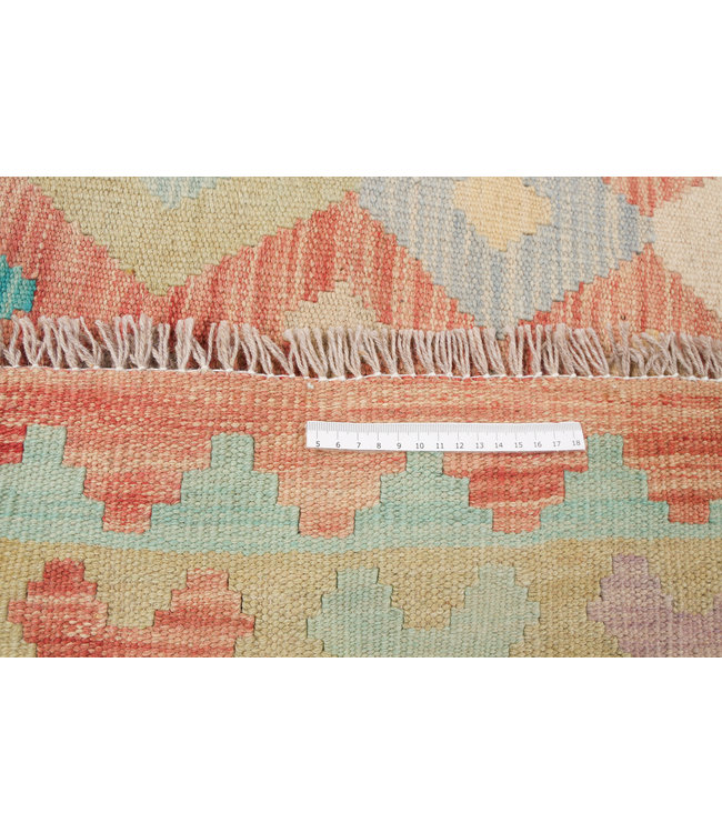 198x151 cm Hand Woven Afghan Wool Kilim Area Rug