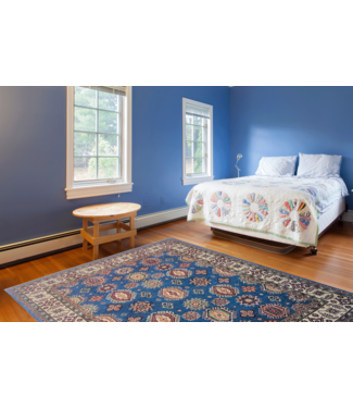 Blue Hand knotted 10'x8'2 wool kazak area rug 305x250 cm Oriental carpet