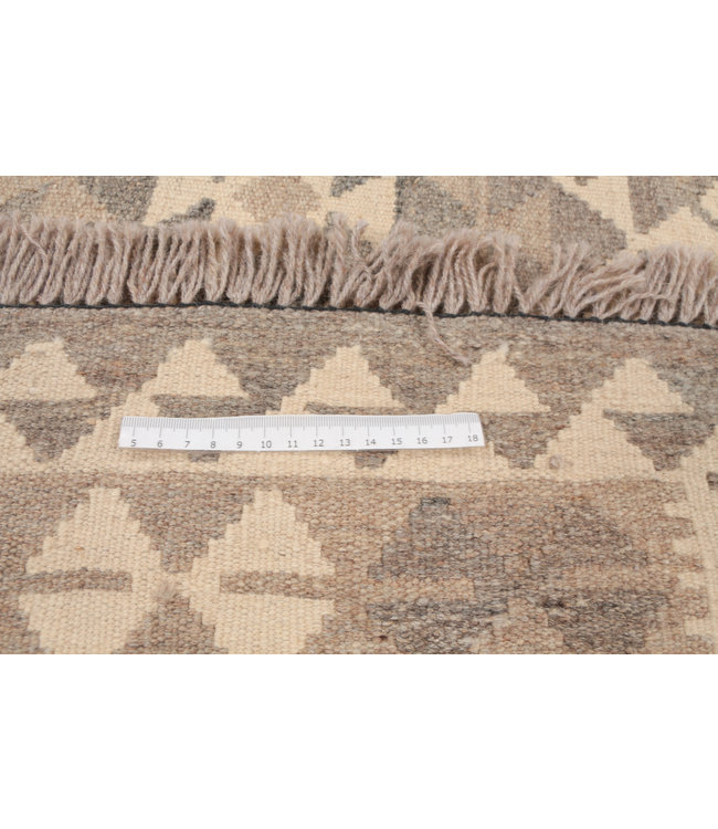 197x150 cm Hand Woven Brown Wool Kilim Area Rug