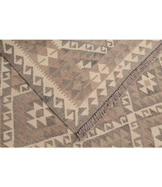 197x150 cm Handgewebte Braun Wolle Kelim Teppich