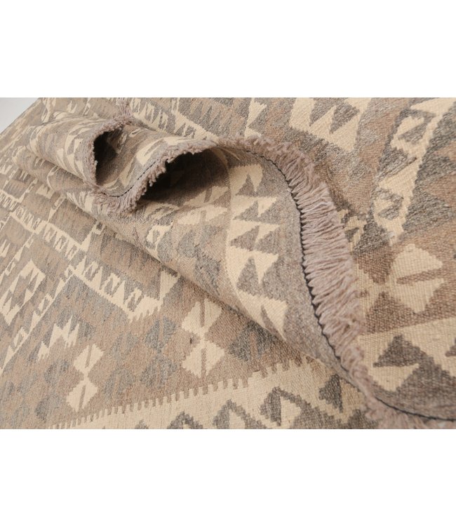 197x150 cm Handgewebte Braun Wolle Kelim Teppich