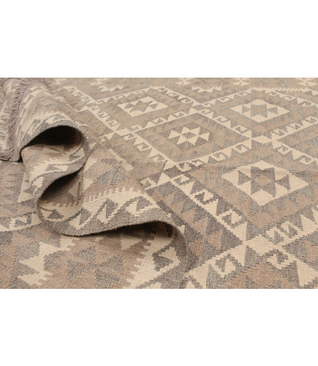 197x150 cm Handgewebte Braun Wolle Kelim Teppich