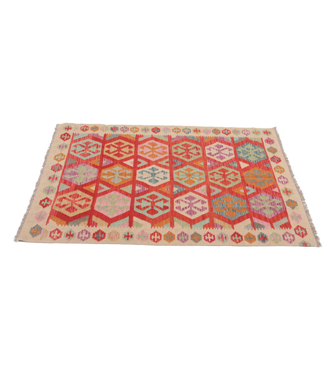 189x150 cm Handgewebte Orientalisch Wolle Kelim Teppich