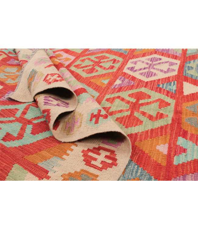 189x150 cm Hand Woven Afghan Wool Kilim Area Rug