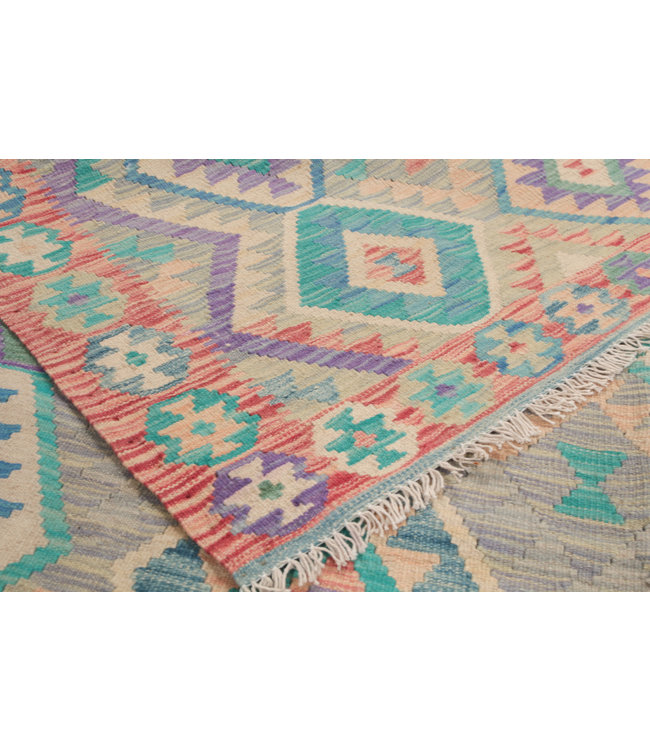 210x170 cm Hand Woven Afghan Wool Kilim Area Rug