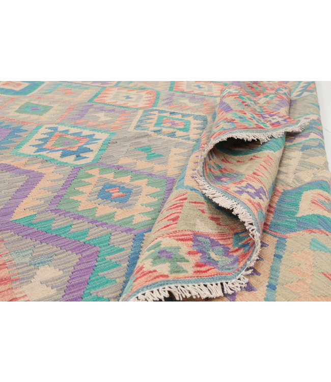 210x170 cm Handgewebte Orientalisch Wolle Kelim Teppich